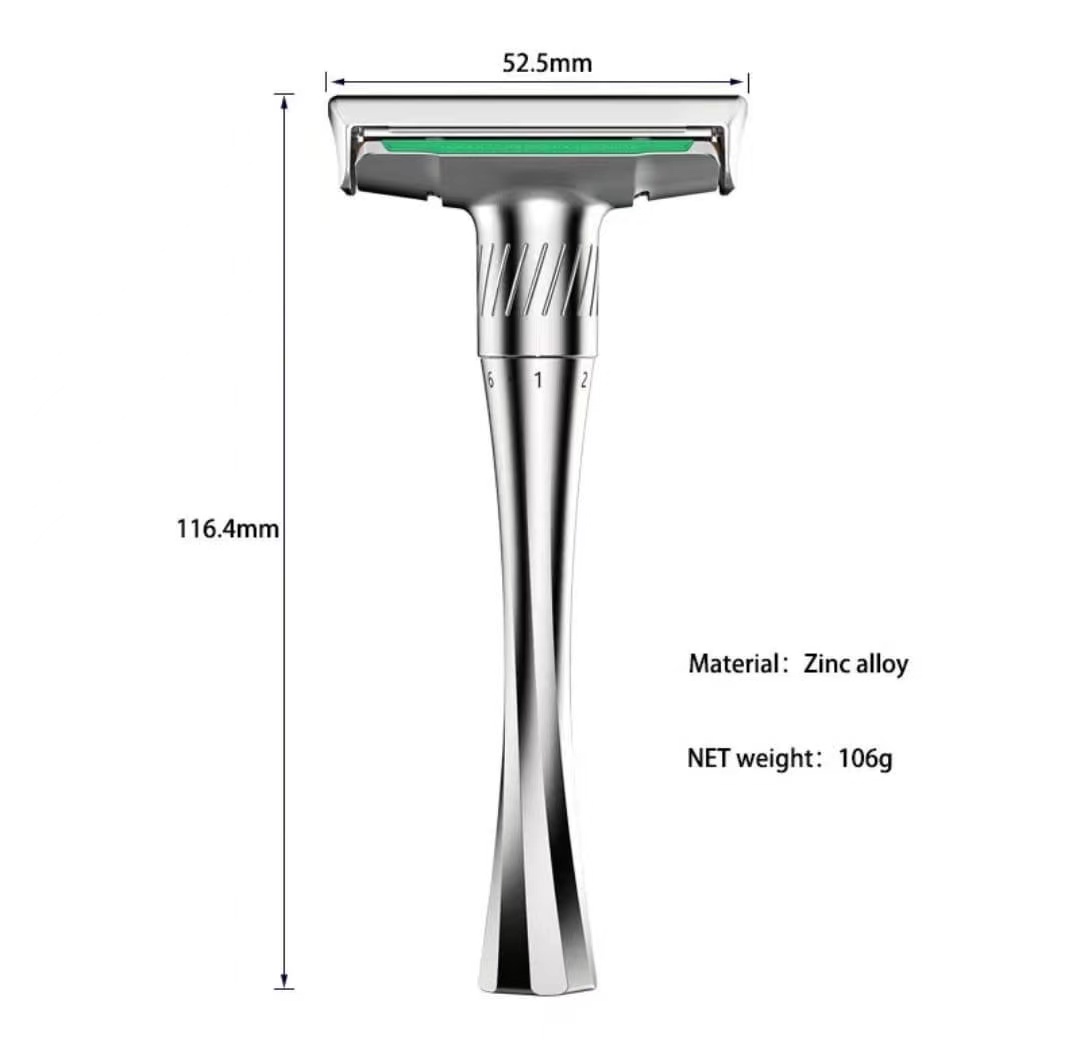 Maßgeschneiderter, verstellbarer Sicherheitsrasierer für Herren im Vintage-Stil
   